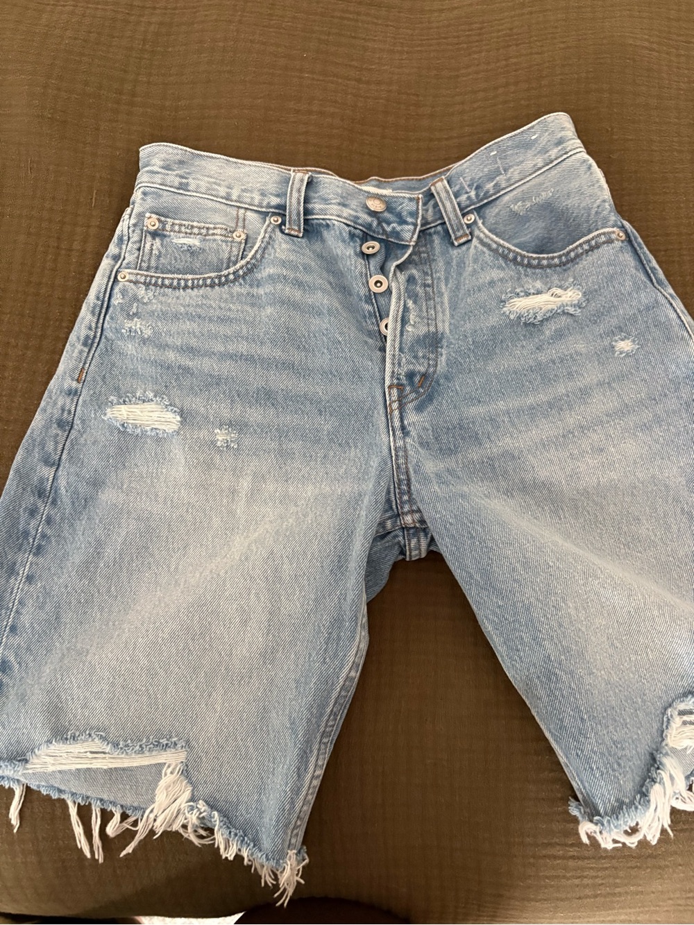 Light Blue Distressed Women’s Denim Shorts